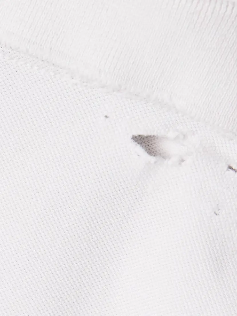 Balenciaga Distressed Embroidered Cotton-piqué Polo Shirt | Thumbnail 4 Balenciaga Distressed Embroidered Cotton-piqué Polo Shirt | Thumbnail 4