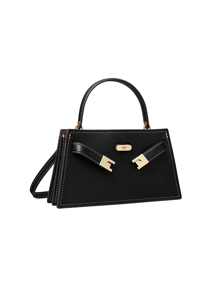 Tory Burch Women's Lee Radziwill Mini Leather Top Handle Bag - Black | Thumbnail 5 Tory Burch Women's Lee Radziwill Mini Leather Top Handle Bag - Black | Thumbnail 5