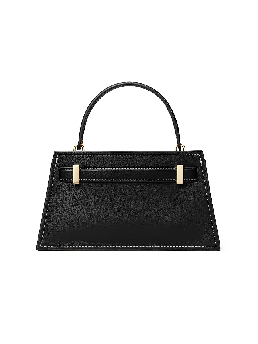 Tory Burch Women's Lee Radziwill Mini Leather Top Handle Bag - Black | Thumbnail 6 Tory Burch Women's Lee Radziwill Mini Leather Top Handle Bag - Black | Thumbnail 6