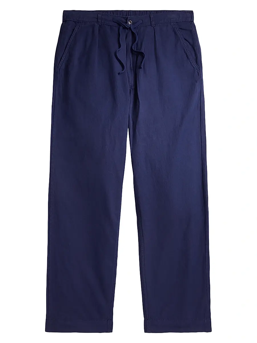 Polo Ralph Lauren Men's Relaxed-Fit Linen-Cotton Pants - Newport Navy | Image 1 Polo Ralph Lauren Men's Relaxed-Fit Linen-Cotton Pants - Newport Navy | Image 1