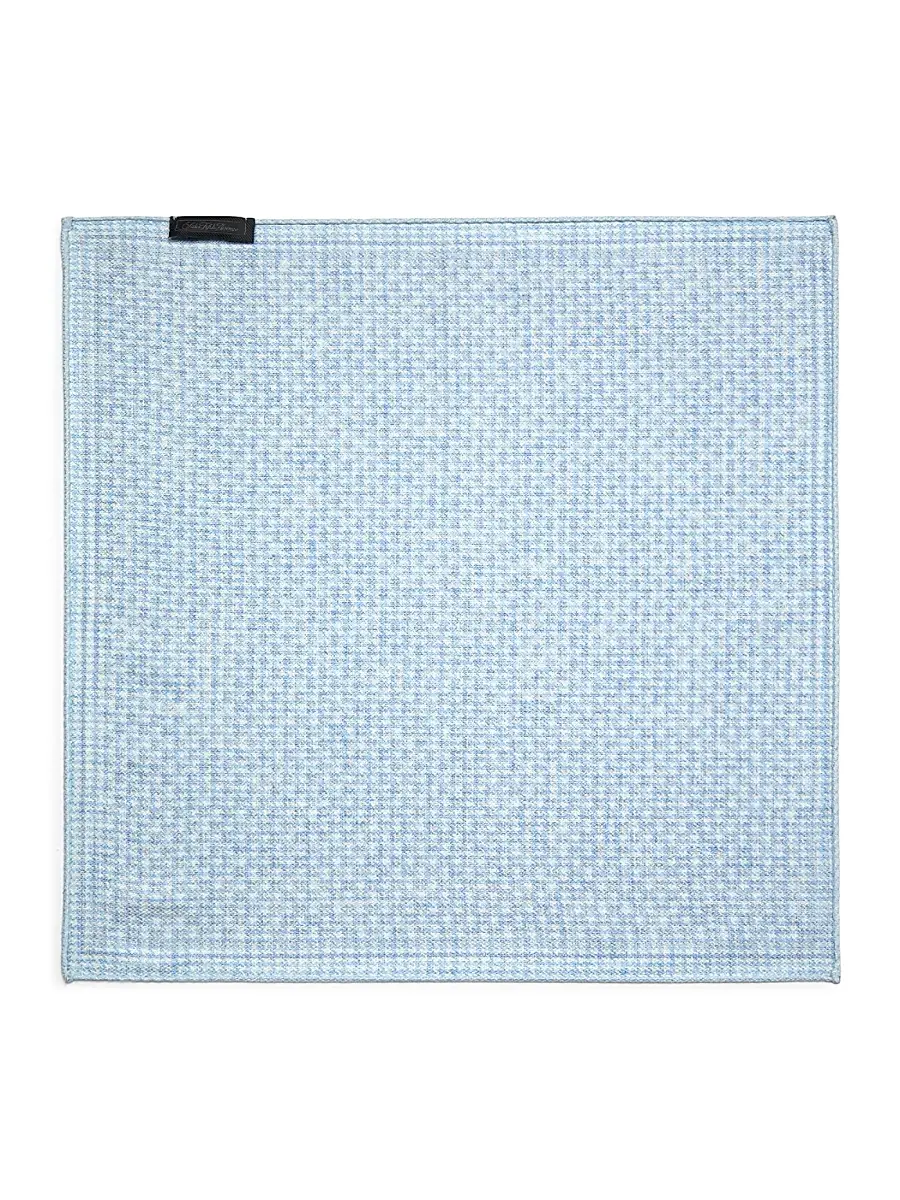 Saks Fifth Avenue Men's Circle-Print Silk Pocket Square - Sky | Thumbnail 3 Saks Fifth Avenue Men's Circle-Print Silk Pocket Square - Sky | Thumbnail 3