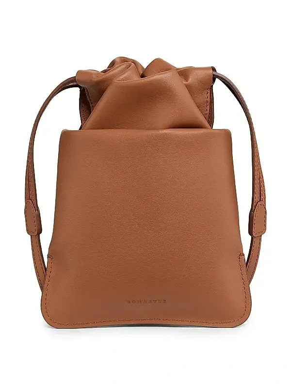 BONASTRE Women's Leather Cloud Drawstring Shoulder Bag