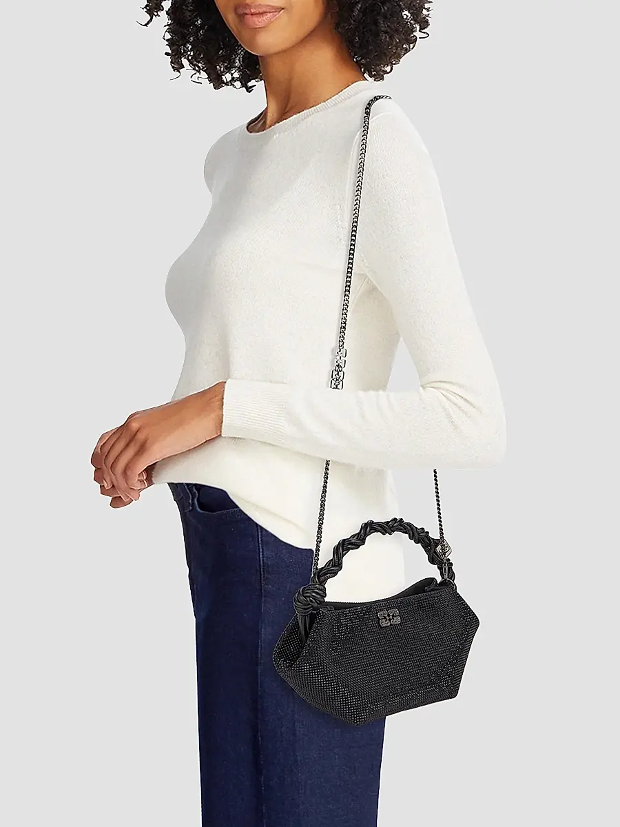 Ganni Women's Mini Bou Strass-Embellished Top Handle Bag | Thumbnail 2