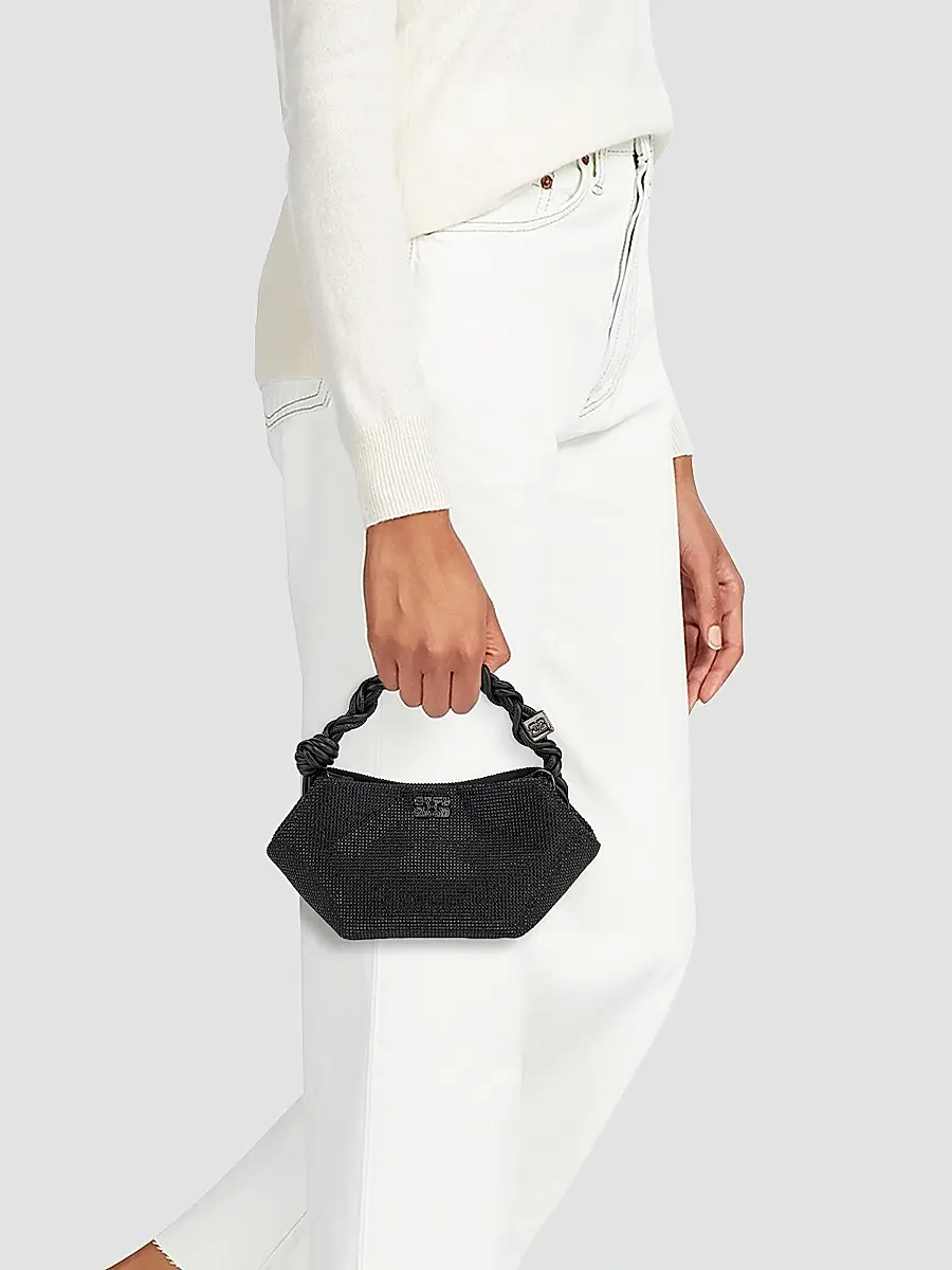 Ganni Women's Mini Bou Strass-Embellished Top Handle Bag | Thumbnail 3