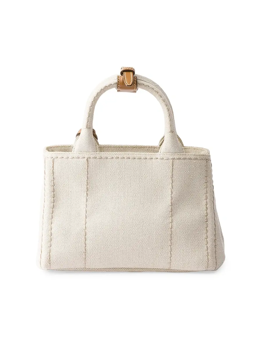 Prada Women's Linen Blend Mini Handbag - Beige Khaki | Thumbnail 3