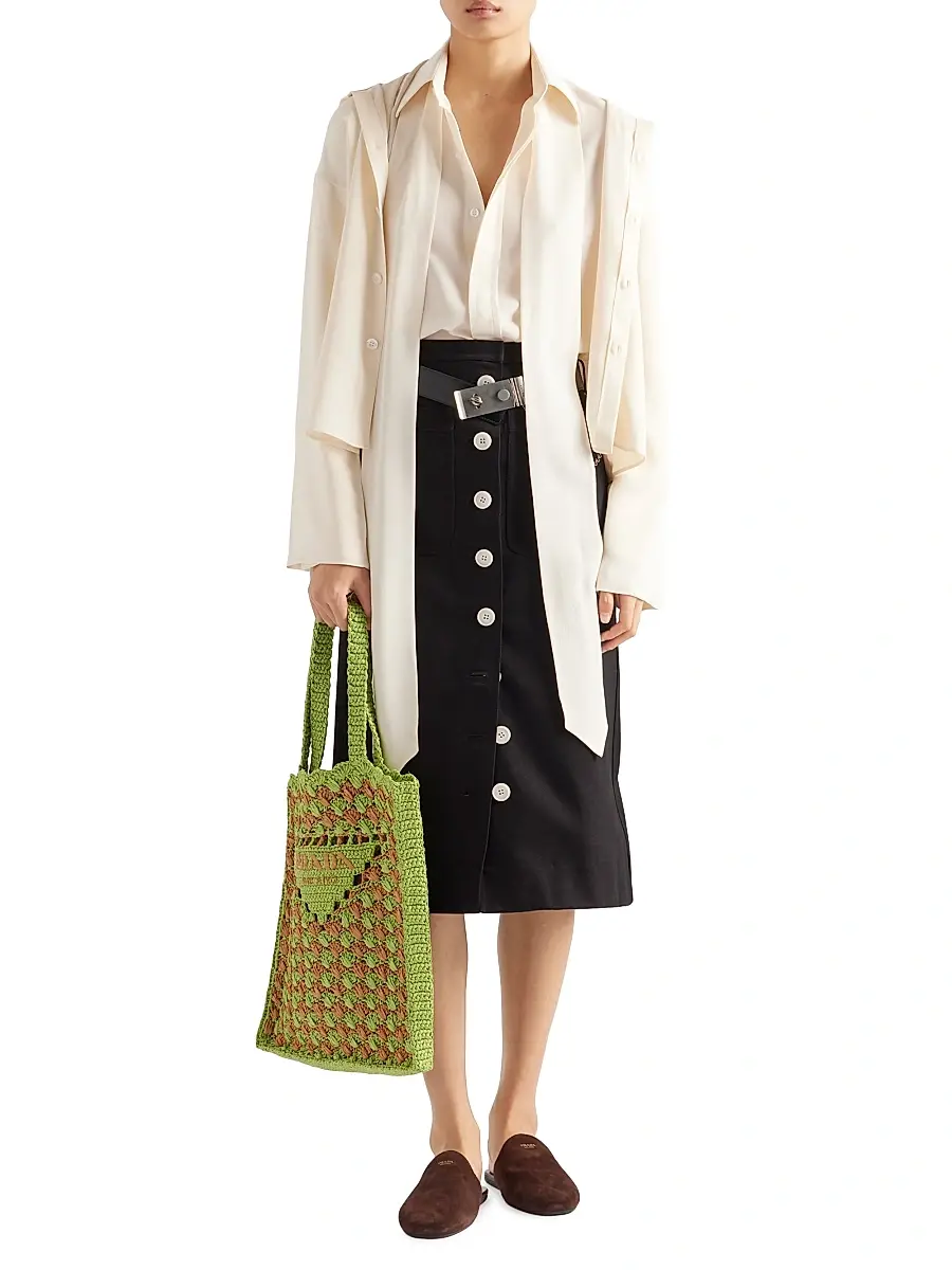 Prada Women's Cotton Drill Skirt - Black | Thumbnail 2