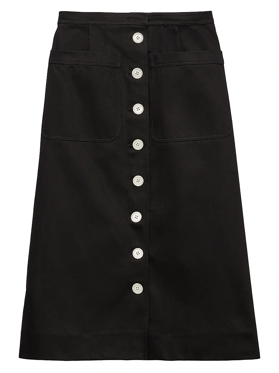 Prada Women's Cotton Drill Skirt - Black | Image 1 Prada Women's Cotton Drill Skirt - Black | Image 1