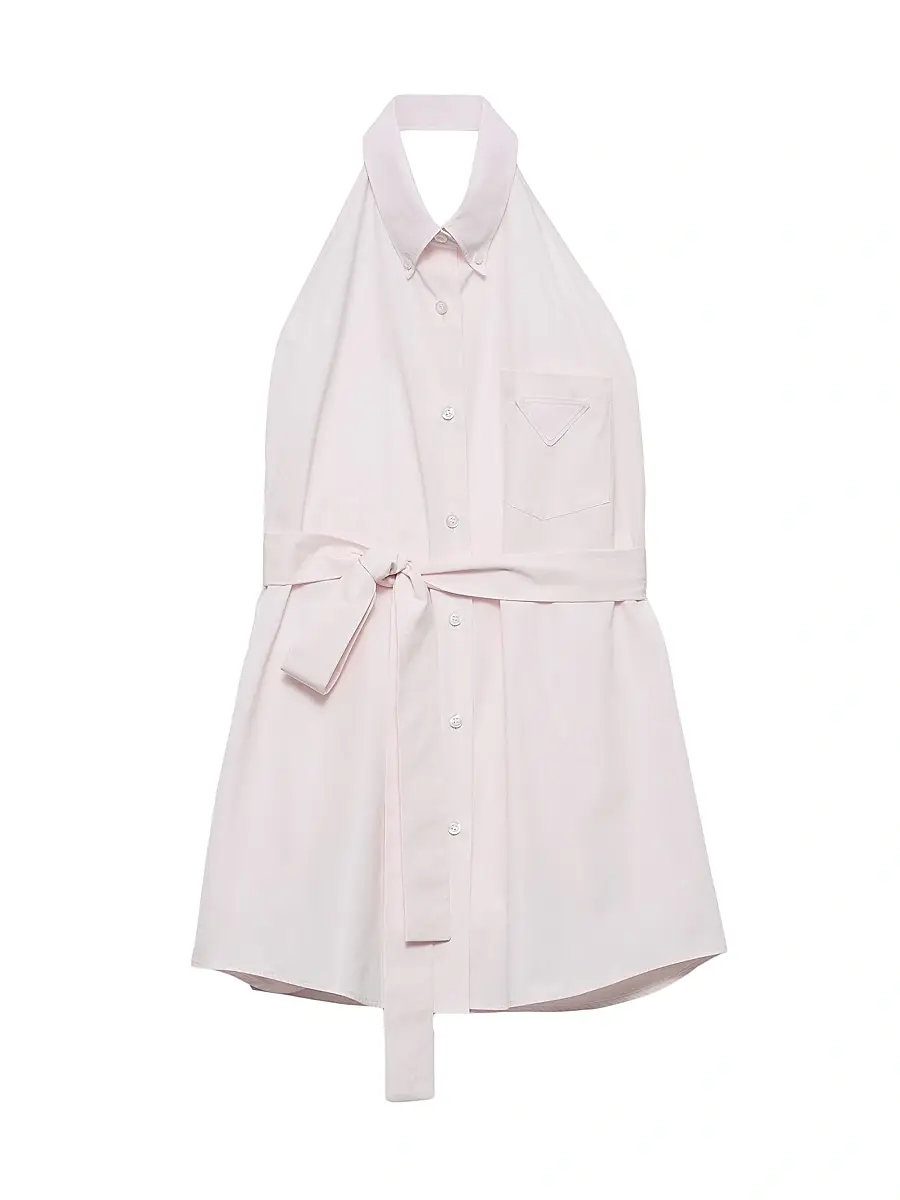 Prada Women's Sleeveless Poplin Shirt - Pink | Image 1 Prada Women's Sleeveless Poplin Shirt - Pink | Image 1