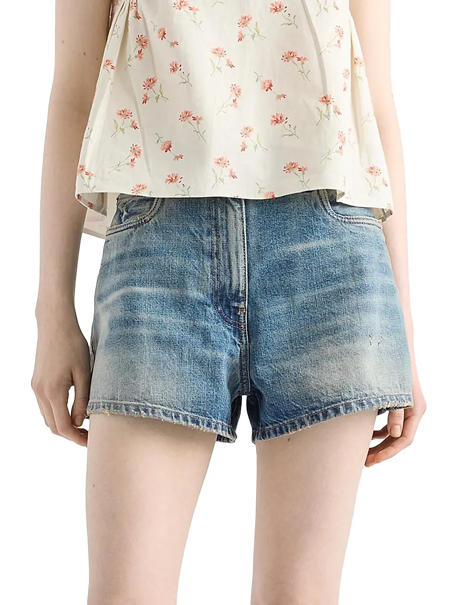 Prada Women's Denim Shorts - Blue | Thumbnail 2 Prada Women's Denim Shorts - Blue | Thumbnail 2