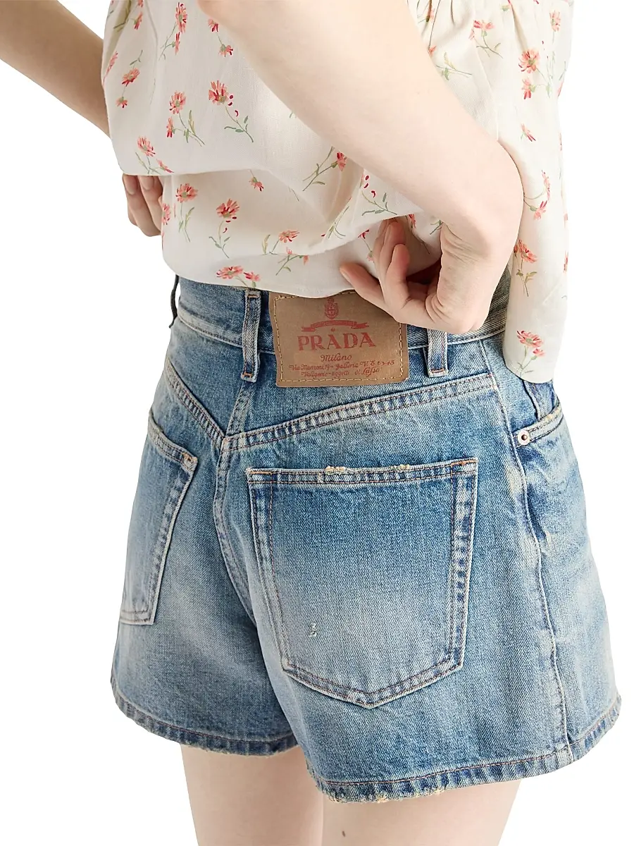 Prada Women's Denim Shorts - Blue | Thumbnail 5 Prada Women's Denim Shorts - Blue | Thumbnail 5