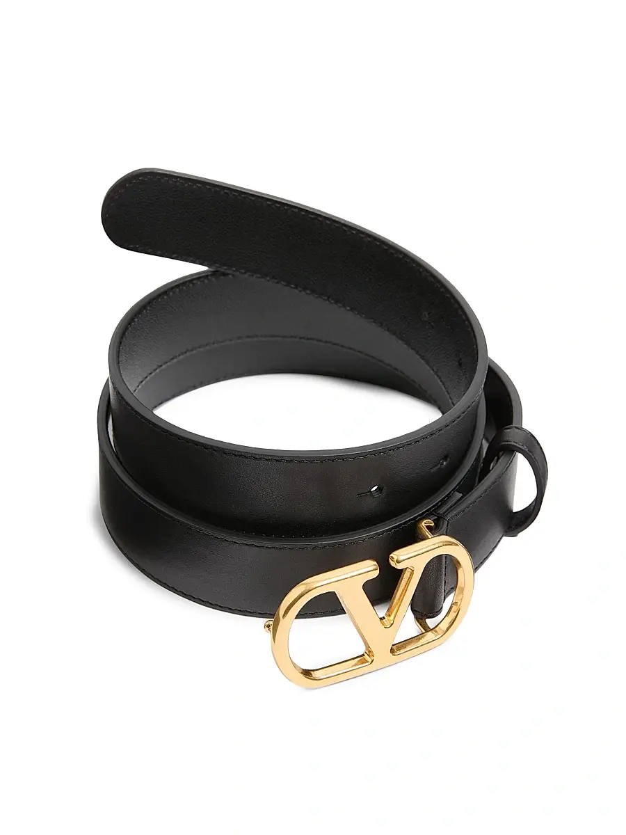 Valentino Men's VLogo Signature 30MM Belt in Shiny Calfskin - Black | Thumbnail 2 Valentino Men's VLogo Signature 30MM Belt in Shiny Calfskin - Black | Thumbnail 2