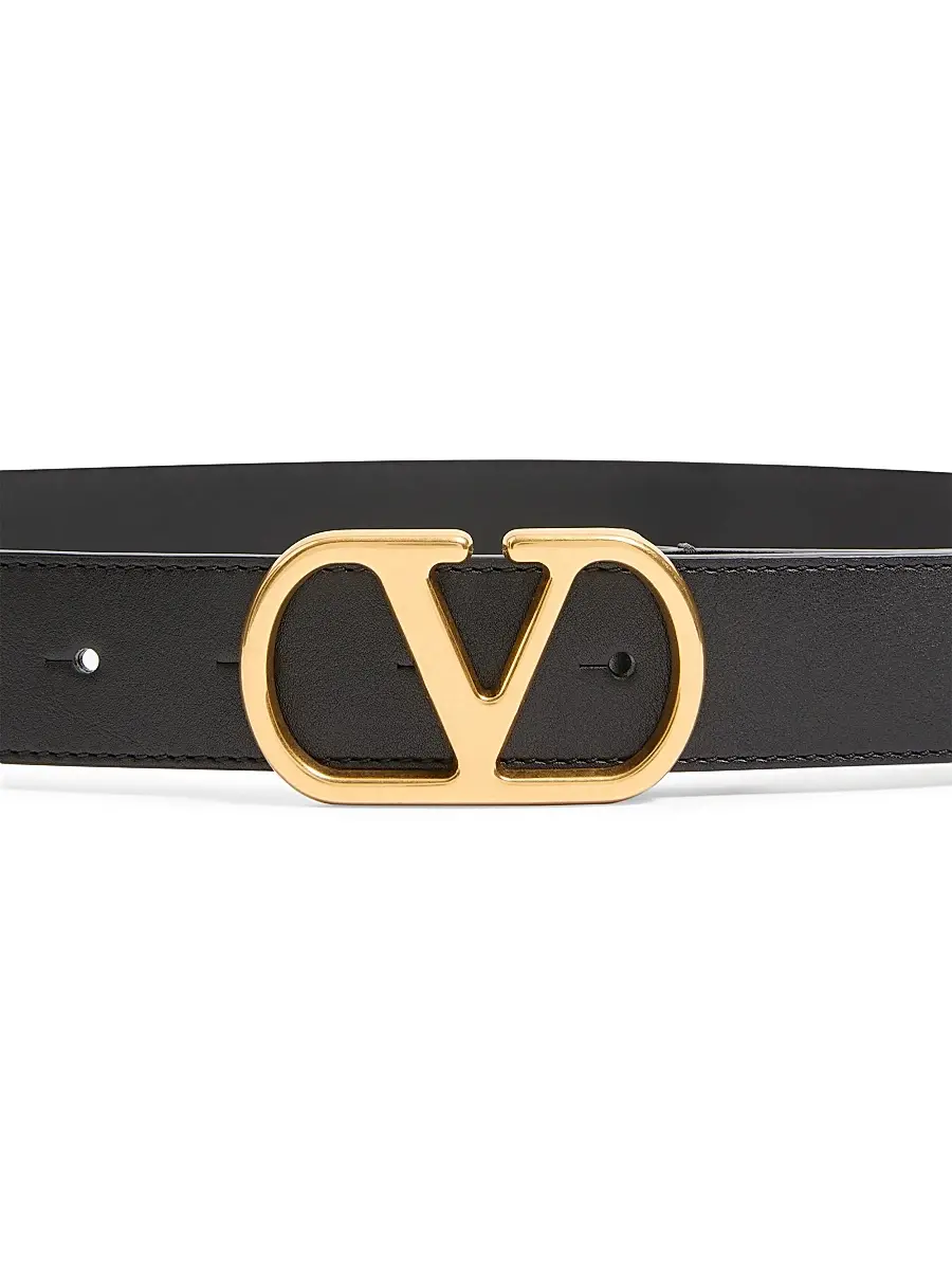Valentino Men's VLogo Signature 30MM Belt in Shiny Calfskin - Black | Thumbnail 3 Valentino Men's VLogo Signature 30MM Belt in Shiny Calfskin - Black | Thumbnail 3