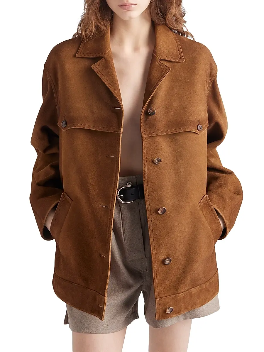Prada Women's Suede Jacket - Brown | Thumbnail 2