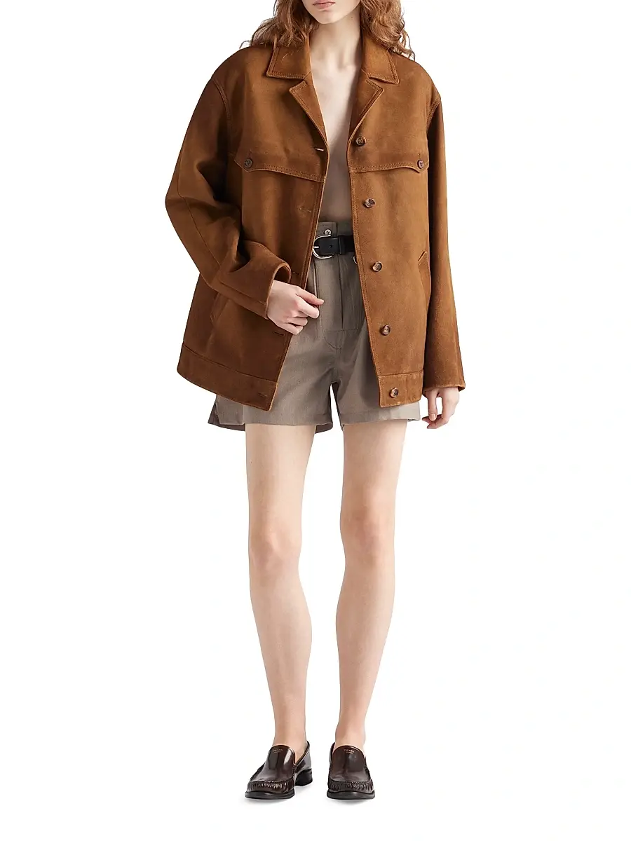 Prada Women's Suede Jacket - Brown | Thumbnail 6