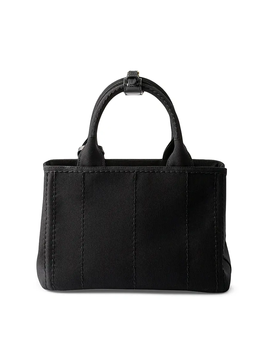 Prada Women's Jardiniere Cotton Canvas Top Handle Bag - Black | Thumbnail 3 Prada Women's Jardiniere Cotton Canvas Top Handle Bag - Black | Thumbnail 3