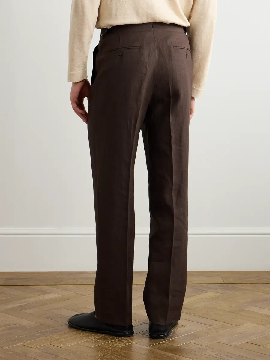 Stòffa Straight-Leg Pleated Linen Trousers - Men | Thumbnail 4 Stòffa Straight-Leg Pleated Linen Trousers - Men | Thumbnail 4