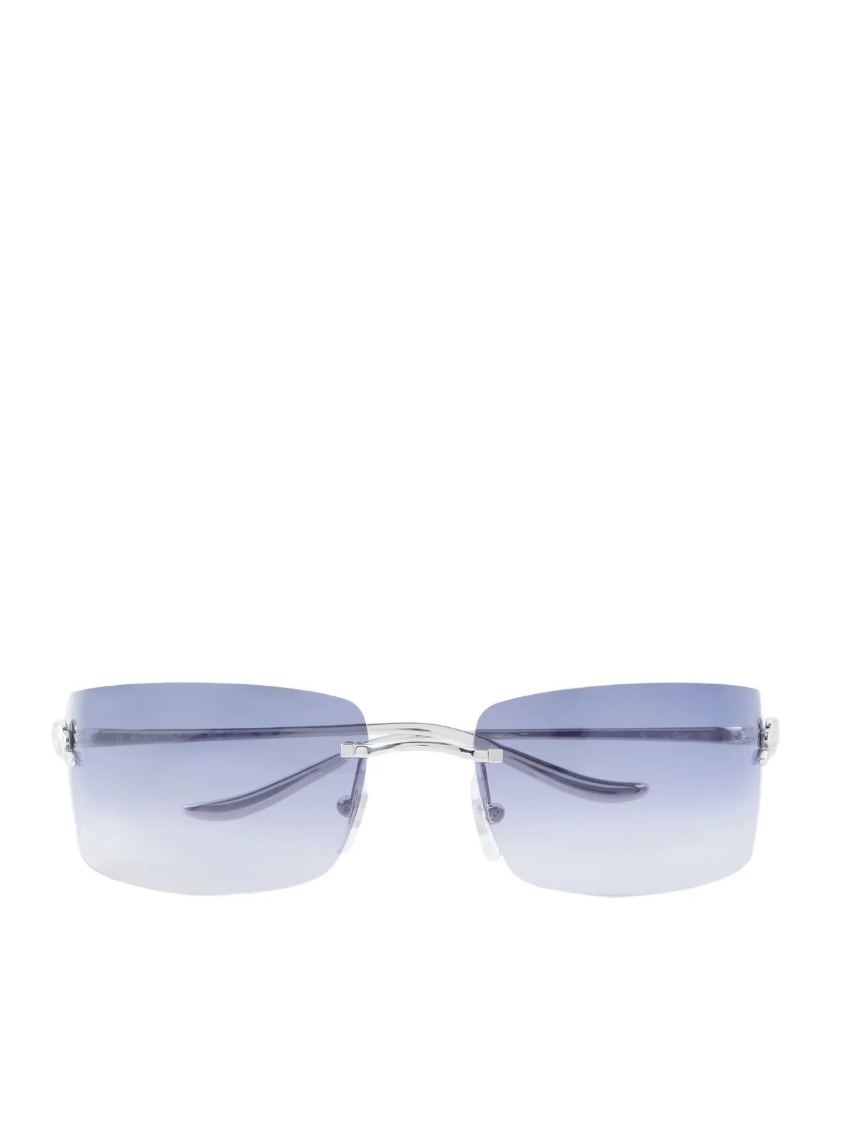 Cartier Eyewear Rimless Square-Frame Silver-Tone Metal Sunglasses - Men