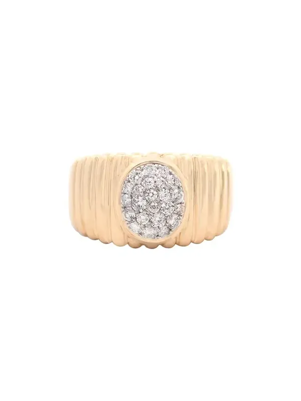 0.42ct Diamond 14K Gold Grooved Ring 0.42ct Diamond 14K Gold Grooved Ring