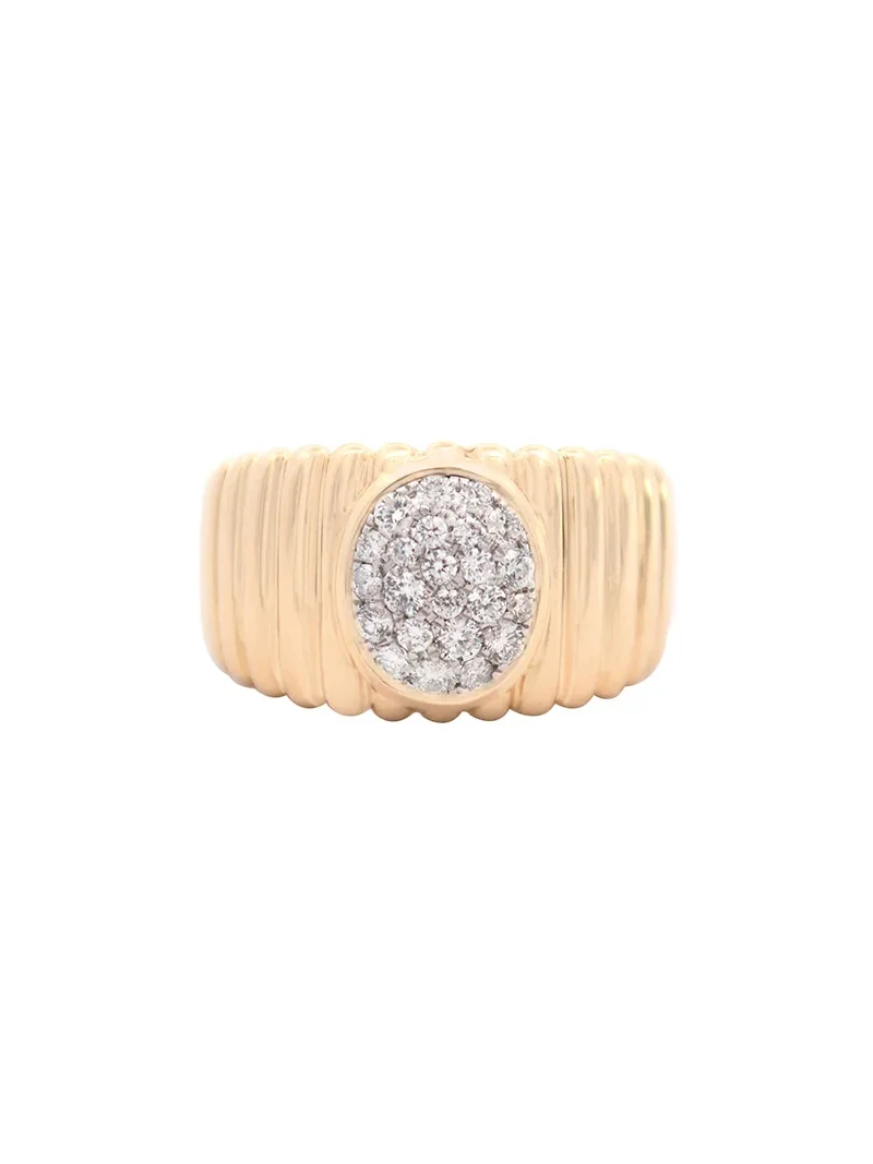 0.42ct Diamond 14K Gold Grooved Ring 0.42ct Diamond 14K Gold Grooved Ring