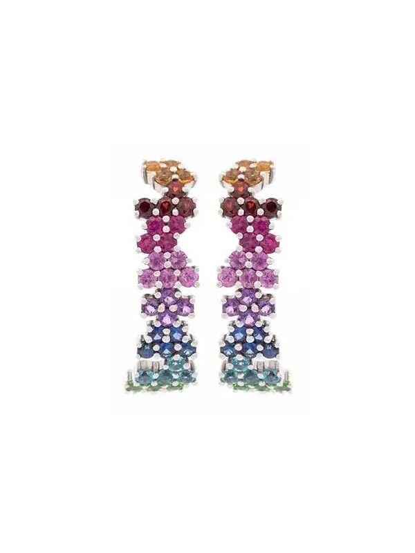 2.74ct Multi Gems 18K Gold Earrings 2.74ct Multi Gems 18K Gold Earrings