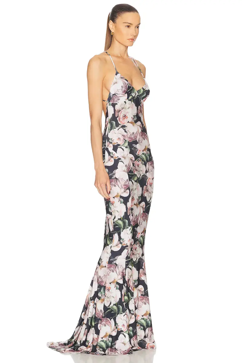 Norma Kamali Low Back Slip Fishtail Gown | Thumbnail 3