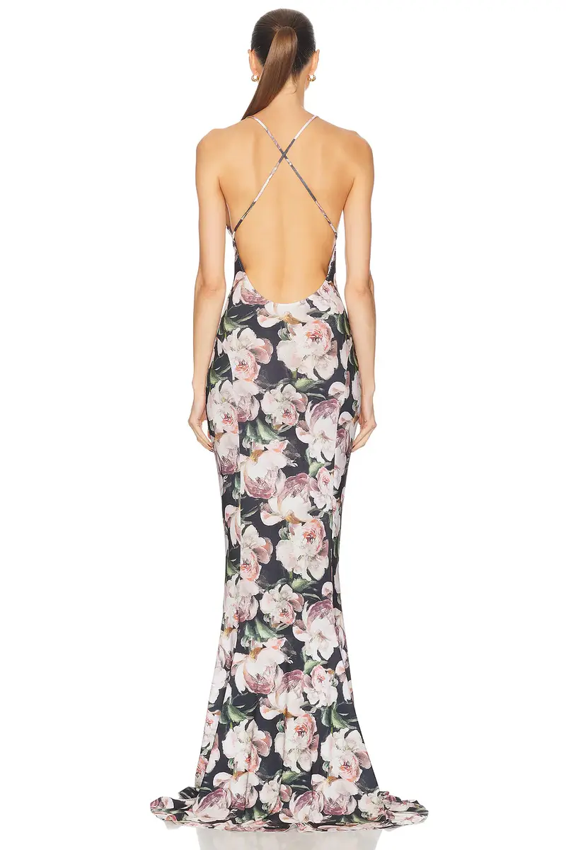 Norma Kamali Low Back Slip Fishtail Gown | Thumbnail 4