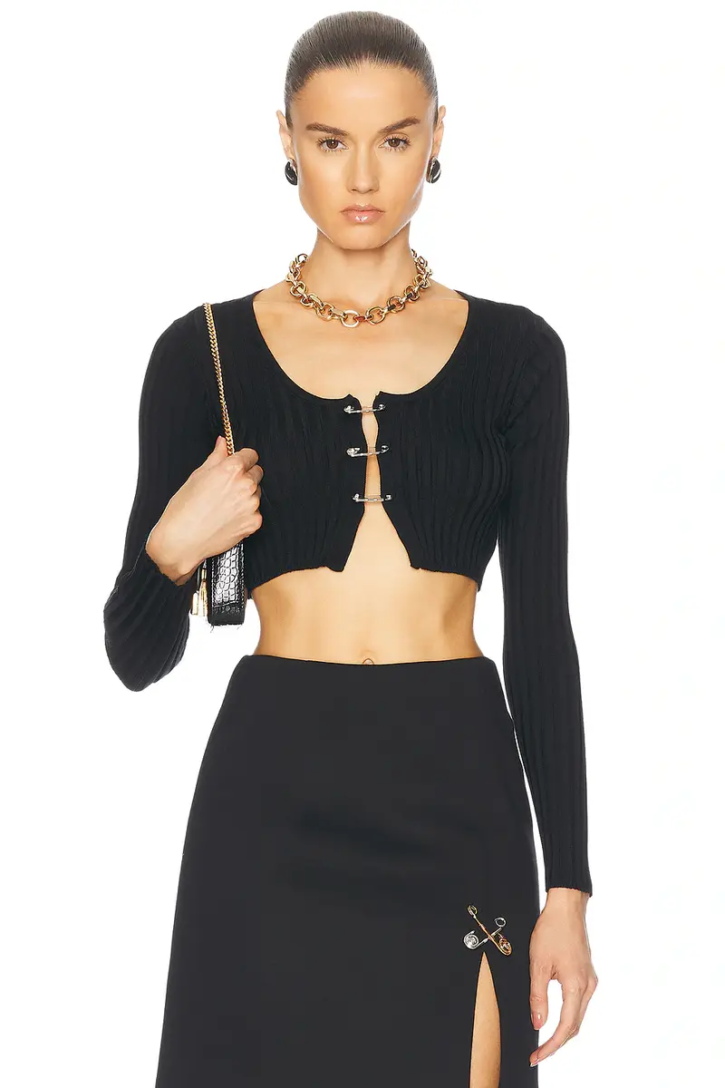 VERSACE Cropped Cardigan | Image 1 VERSACE Cropped Cardigan | Image 1