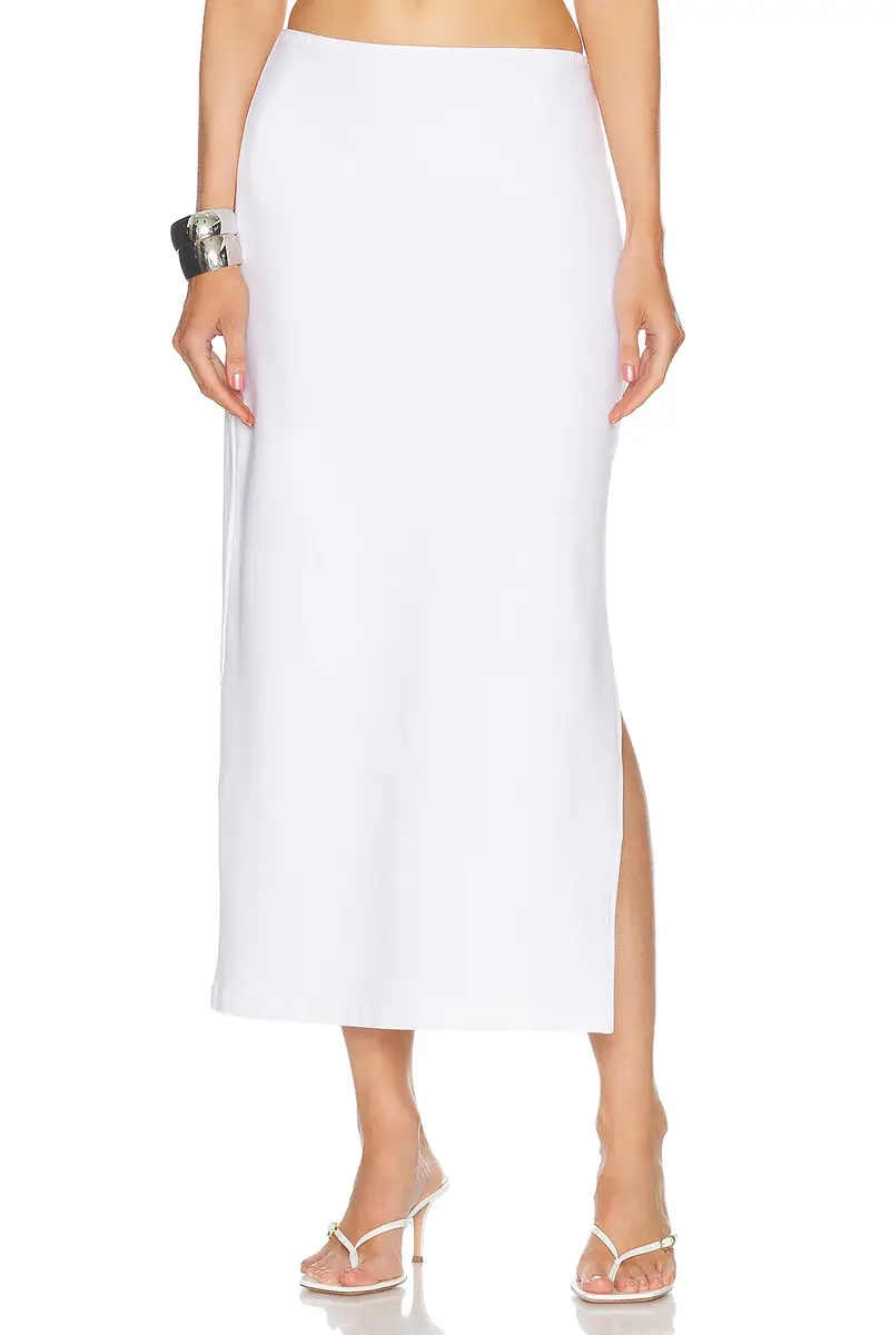 Norma Kamali Side Slit Midcalf Skirt | Image 1 Norma Kamali Side Slit Midcalf Skirt | Image 1
