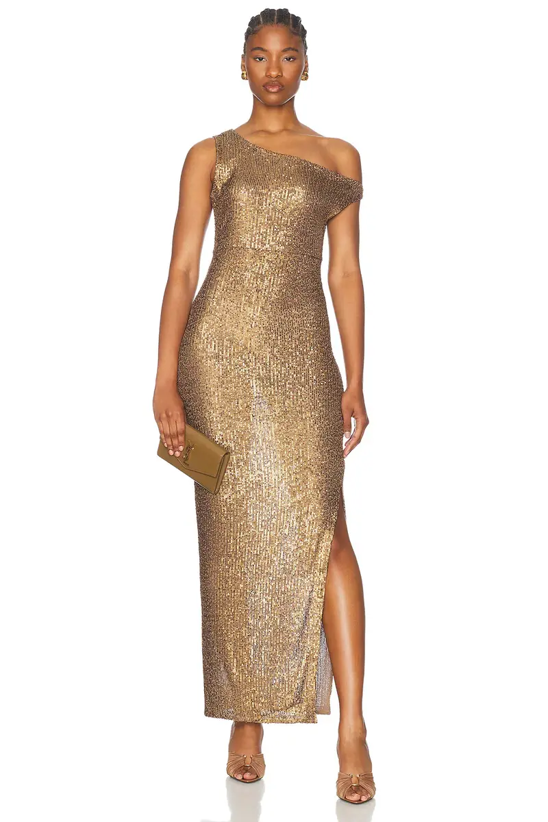 Norma Kamali Drop Shoulder Fitted Gown | Image 1 Norma Kamali Drop Shoulder Fitted Gown | Image 1