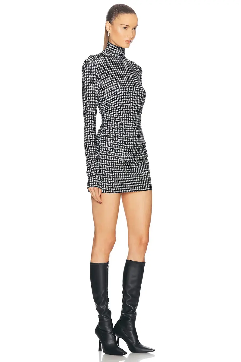 Norma Kamali Long Sleeve Turtleneck Pickleball Dress | Thumbnail 2 Norma Kamali Long Sleeve Turtleneck Pickleball Dress | Thumbnail 2
