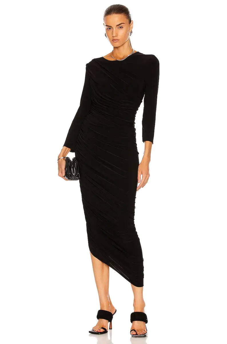 Norma Kamali Long Sleeve Diana Gown | Image 1 Norma Kamali Long Sleeve Diana Gown | Image 1