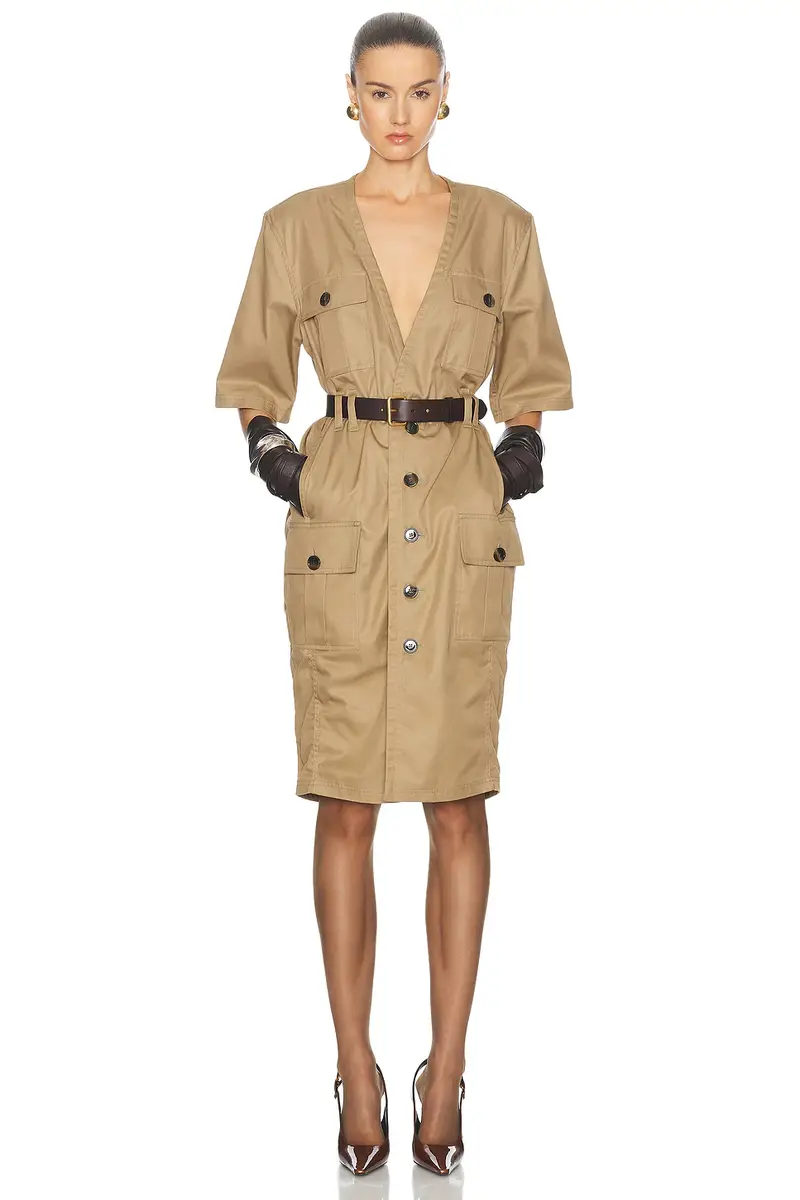 Saint Laurent Utility Shirt Dress | Thumbnail 4 Saint Laurent Utility Shirt Dress | Thumbnail 4