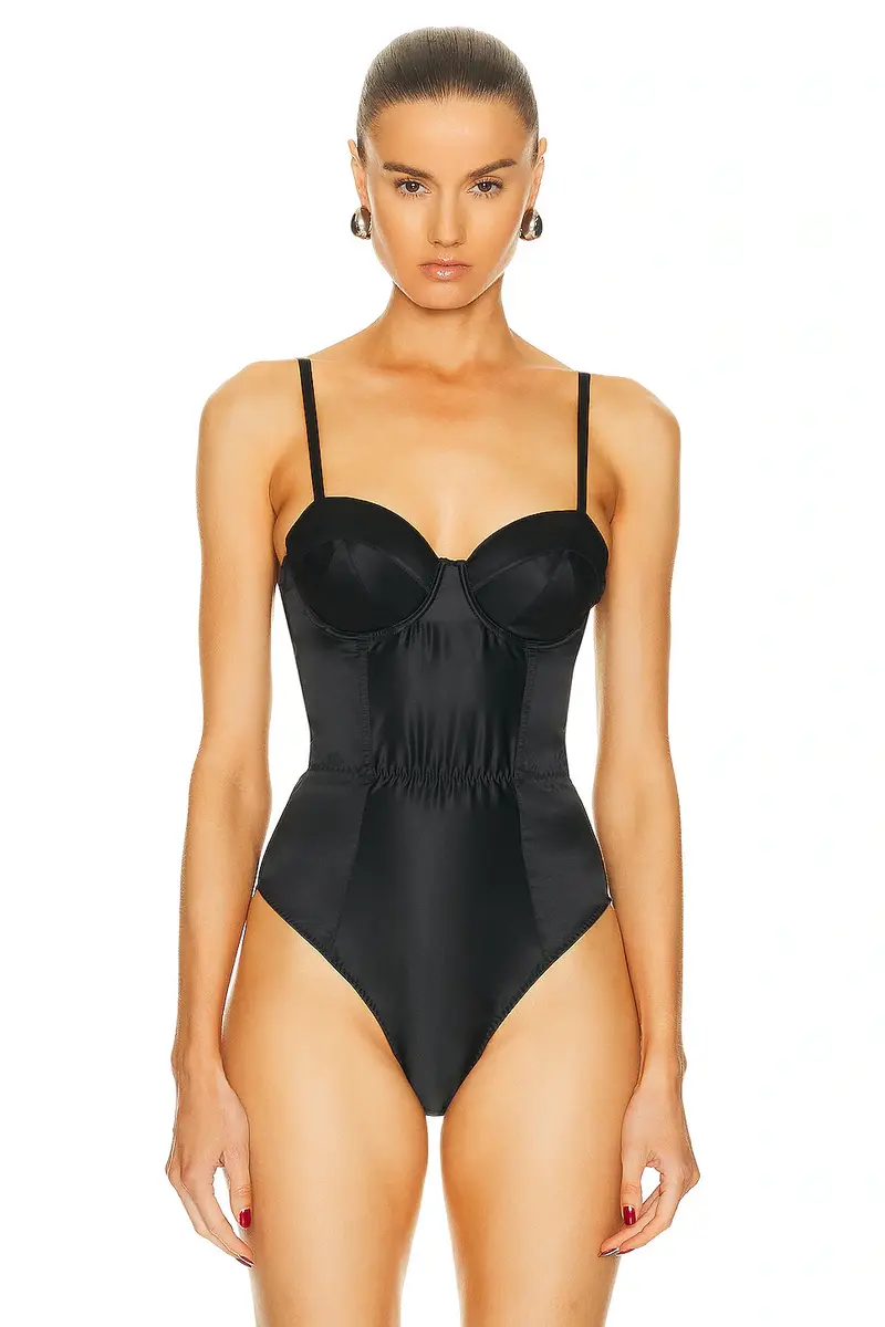 Fleur du Mal Satin Bullet Bodysuit | Thumbnail 2 Fleur du Mal Satin Bullet Bodysuit | Thumbnail 2