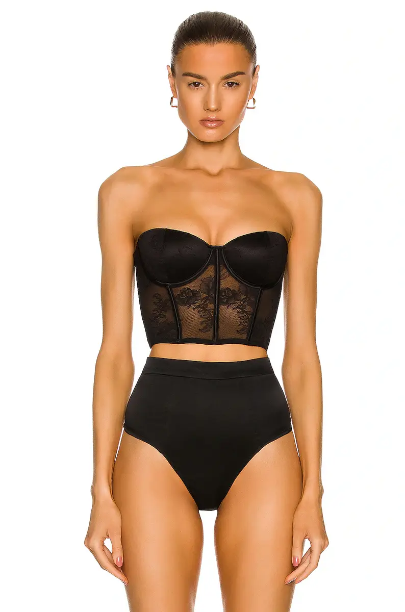 Fleur du Mal Bouquet Lace Strapless Bustier Top | Thumbnail 2 Fleur du Mal Bouquet Lace Strapless Bustier Top | Thumbnail 2