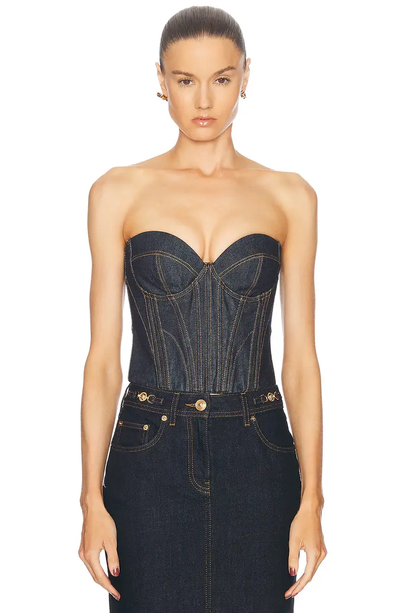 Fleur du Mal Denim Bustier Top | Thumbnail 2 Fleur du Mal Denim Bustier Top | Thumbnail 2