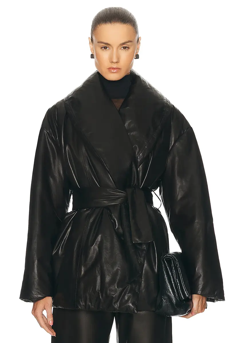 Nour Hammour Cora Leather Puffer Jacket | Image 1 Nour Hammour Cora Leather Puffer Jacket | Image 1