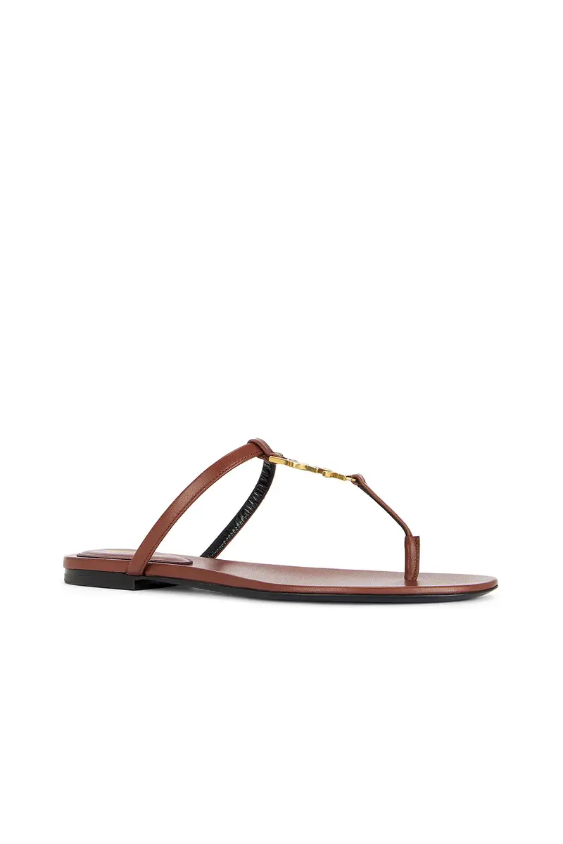 Saint Laurent Cassandra Flat Sandal | Thumbnail 2 Saint Laurent Cassandra Flat Sandal | Thumbnail 2