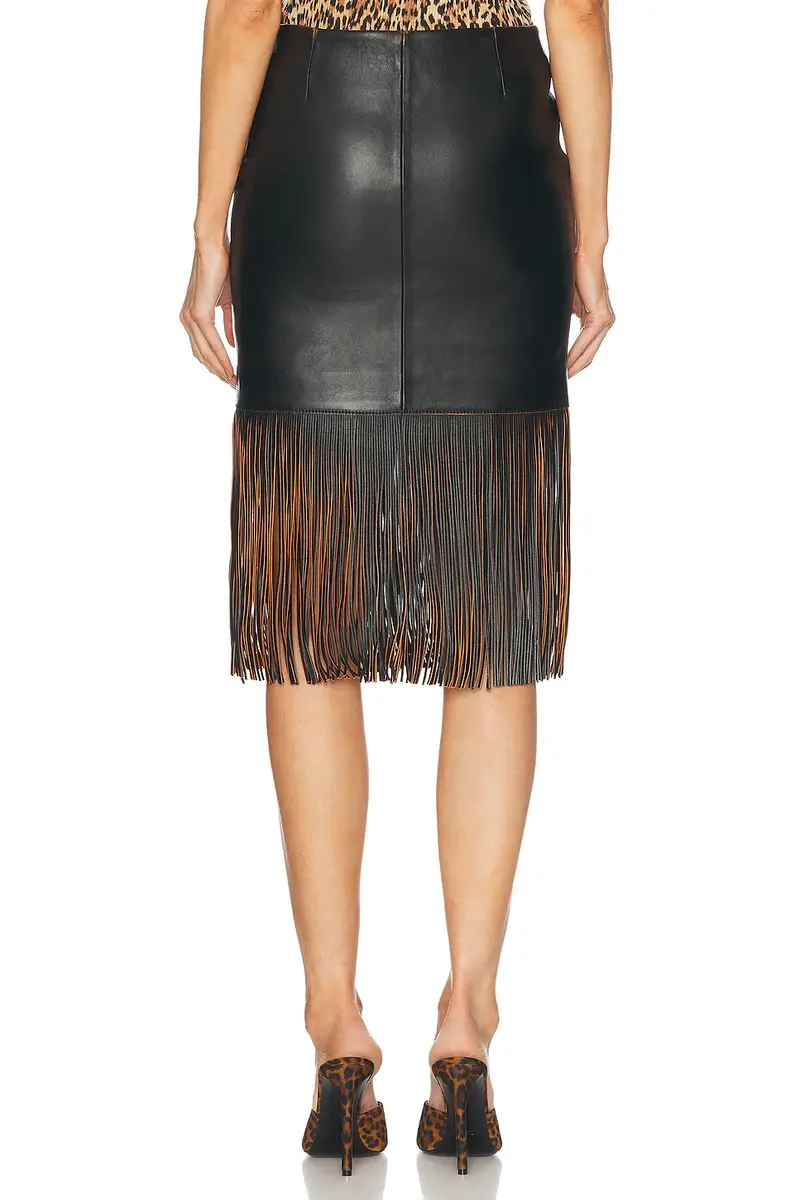BLUMARINE Fringe Leather Skirt | Thumbnail 4 BLUMARINE Fringe Leather Skirt | Thumbnail 4