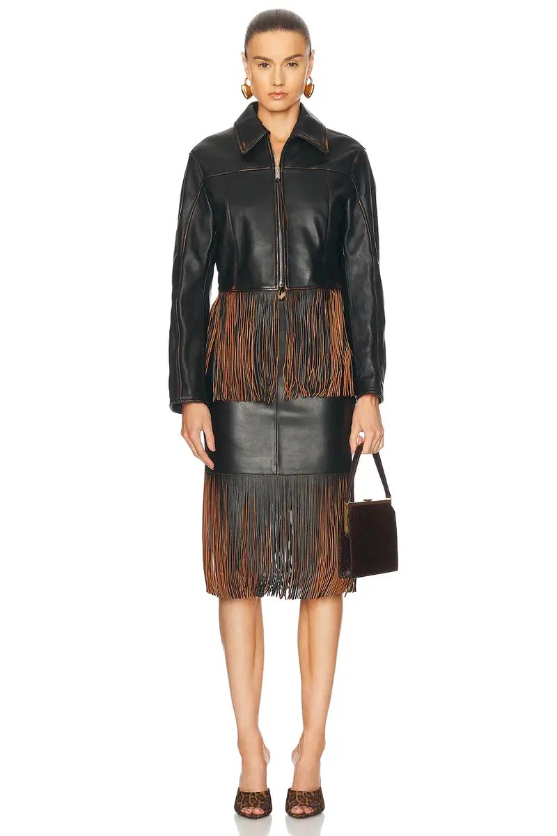 BLUMARINE Fringe Leather Skirt | Thumbnail 5 BLUMARINE Fringe Leather Skirt | Thumbnail 5