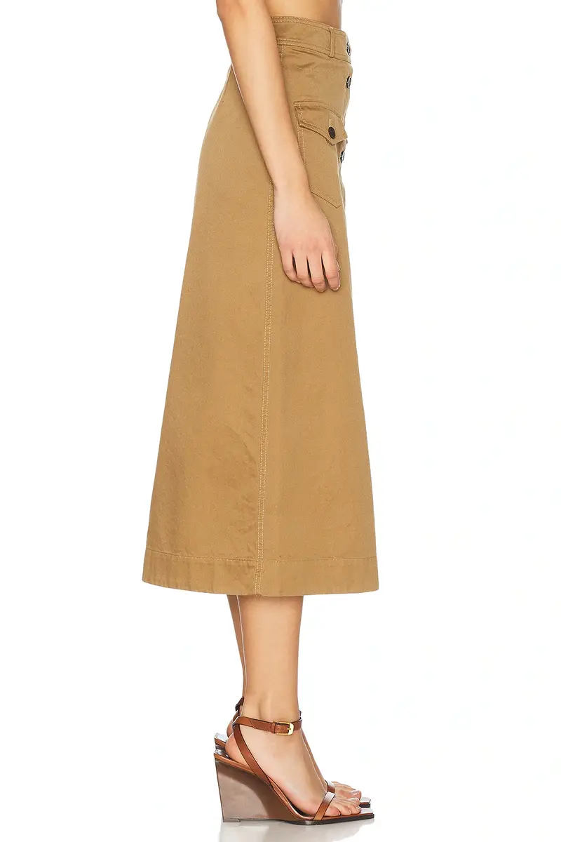 Saint Laurent Button Down Midi Skirt | Thumbnail 3
