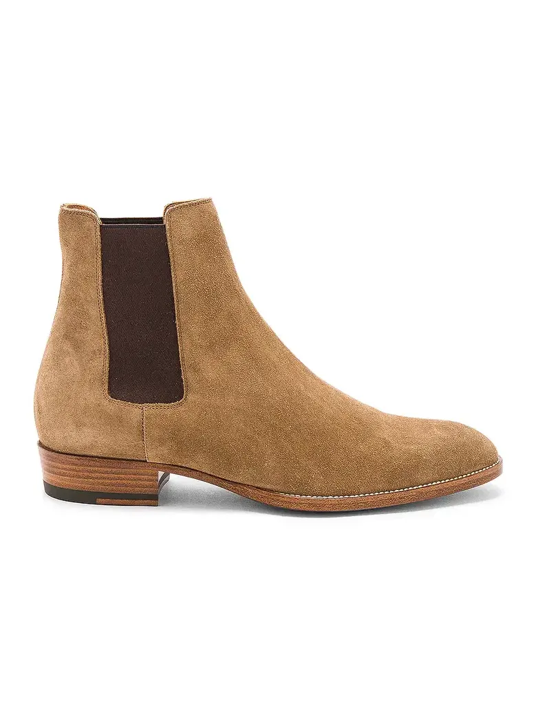 Saint Laurent Suede Wyatt Chelsea Boots