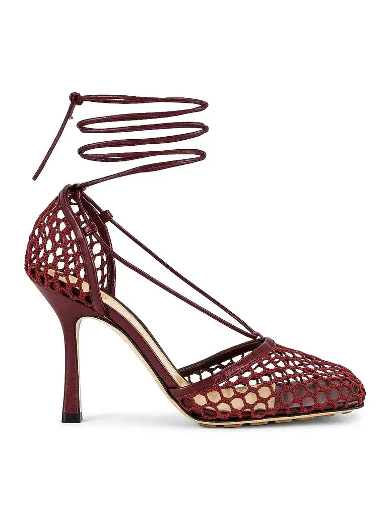 Bottega Veneta Web Stretch Lace Up Sandals