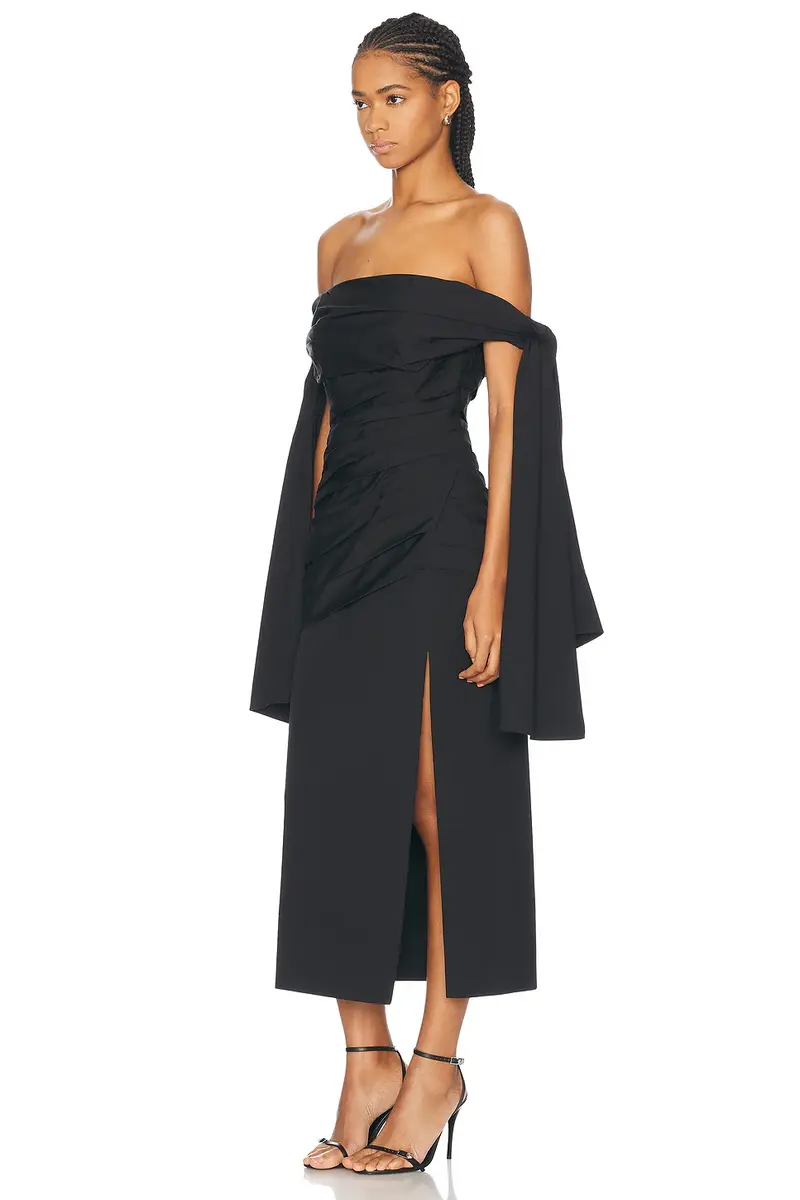 Carolina Herrera Off The Shoulder Midi Dress | Thumbnail 3