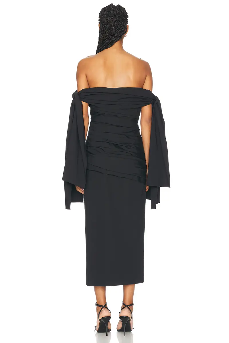 Carolina Herrera Off The Shoulder Midi Dress | Thumbnail 4