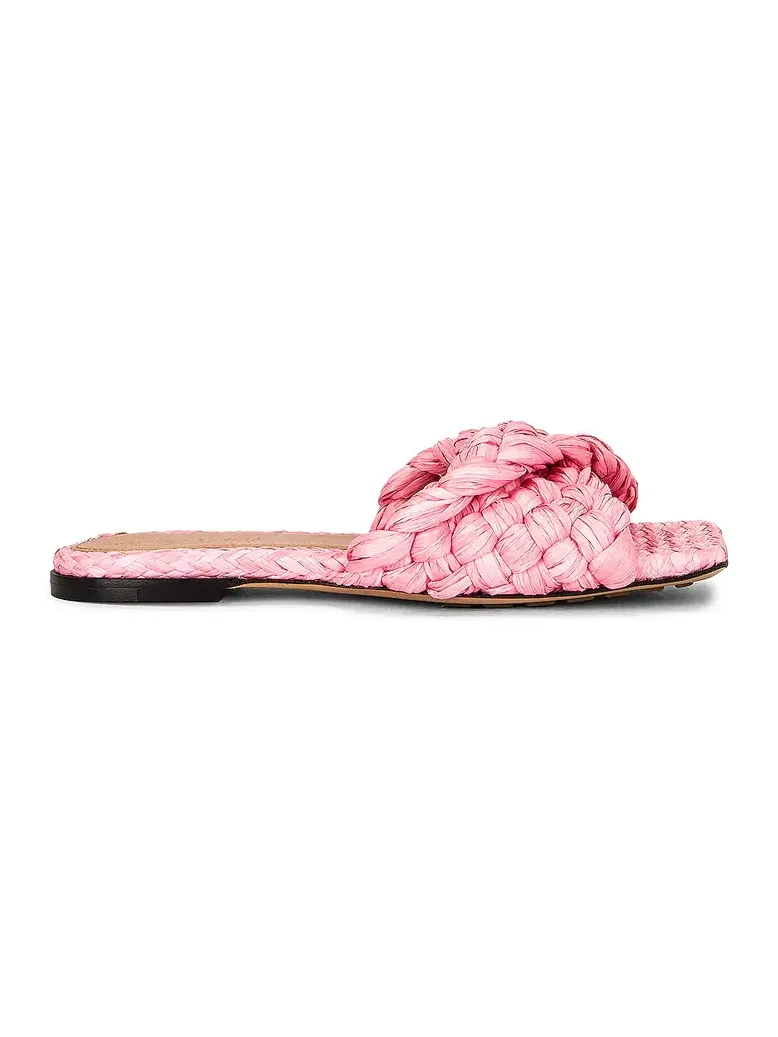 Bottega Veneta Raffia Stretch Flat Mules