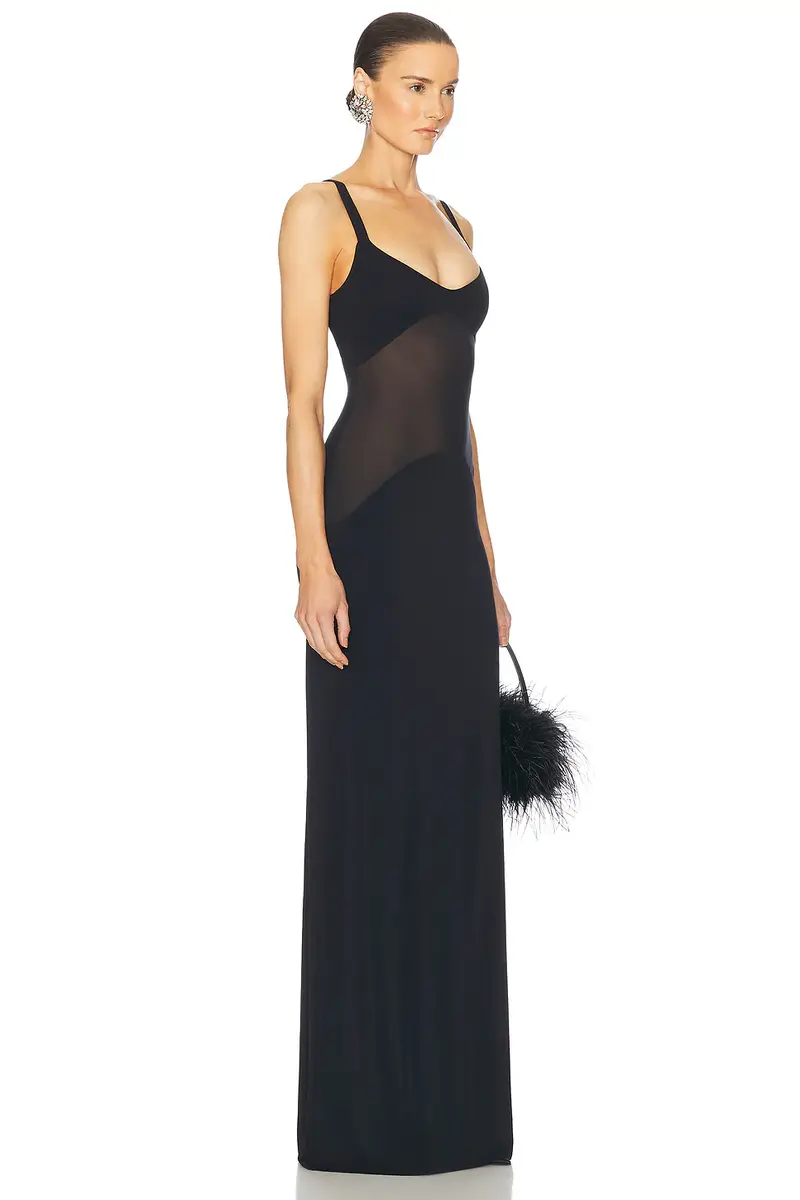 Helsa Sheer Knit Curve Maxi Dress | Thumbnail 2