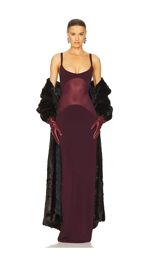 Helsa Sheer Knit Curve Maxi Dress | Thumbnail 4
