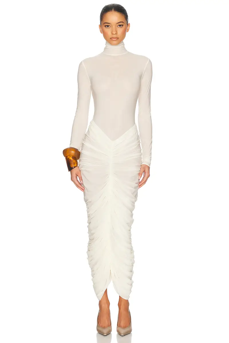 Helsa The Super Sheer Ruched Dress | Thumbnail 3