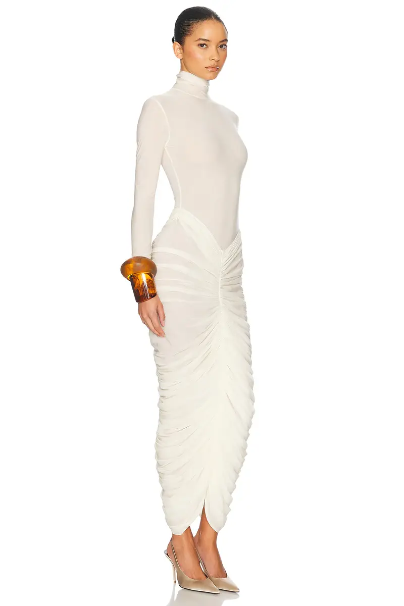 Helsa The Super Sheer Ruched Dress | Thumbnail 4