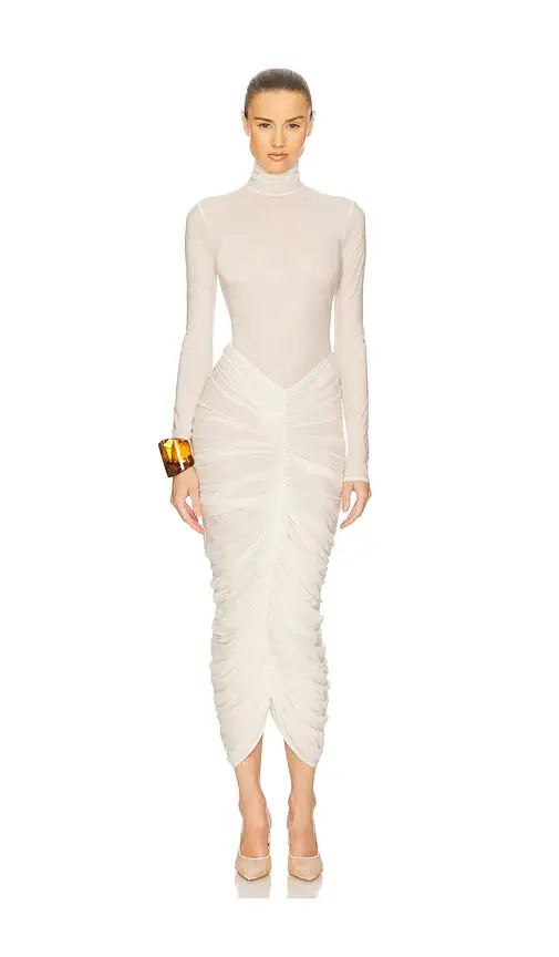 Helsa The Super Sheer Ruched Dress | Image 1 Helsa The Super Sheer Ruched Dress | Image 1